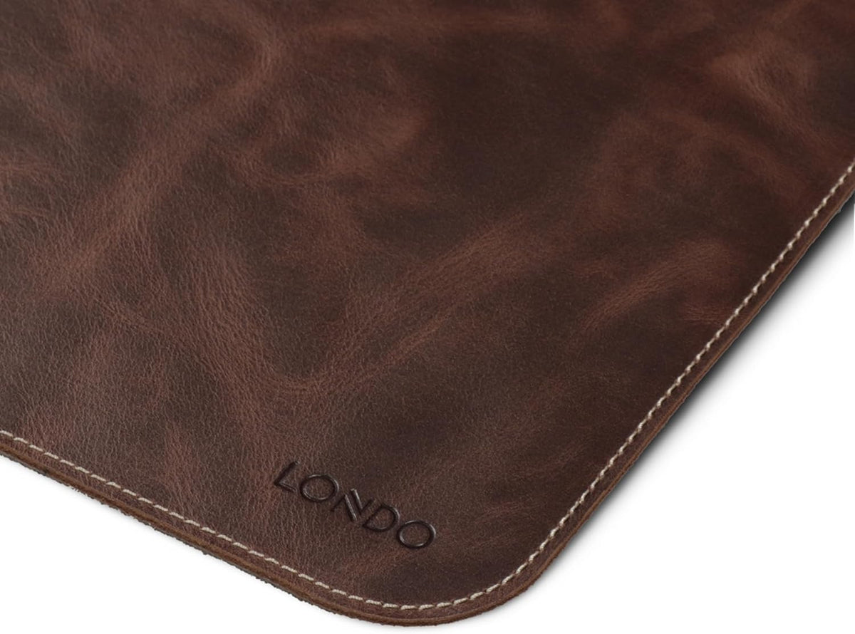 Top Grain Leather Extended Mouse Pad – Large Desk Mat for Office & Gaming, Smooth Writing Surface, Non-Slip Base, Durable & Stylish Workspace Accessory